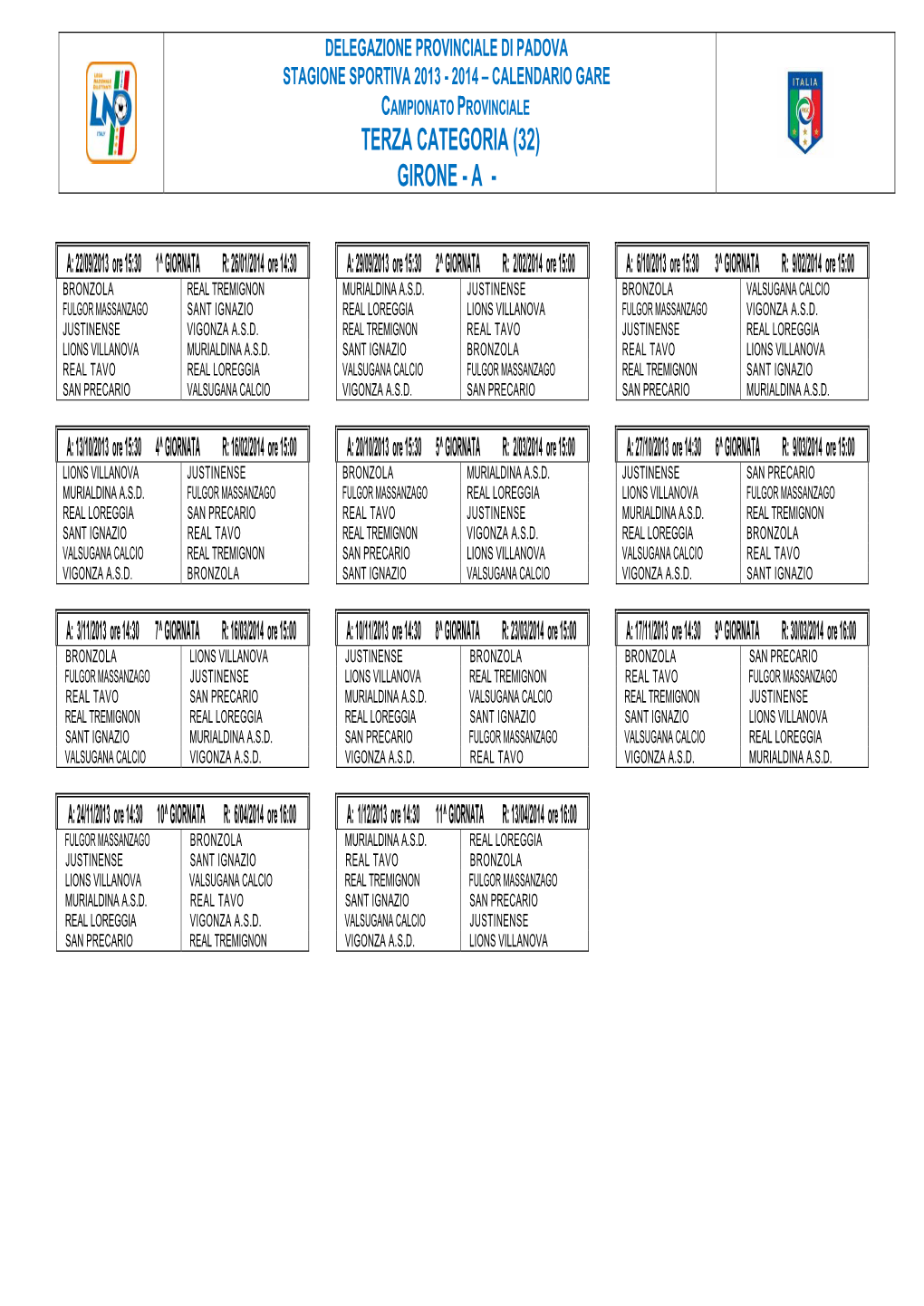 Terza Categoria (32) Girone