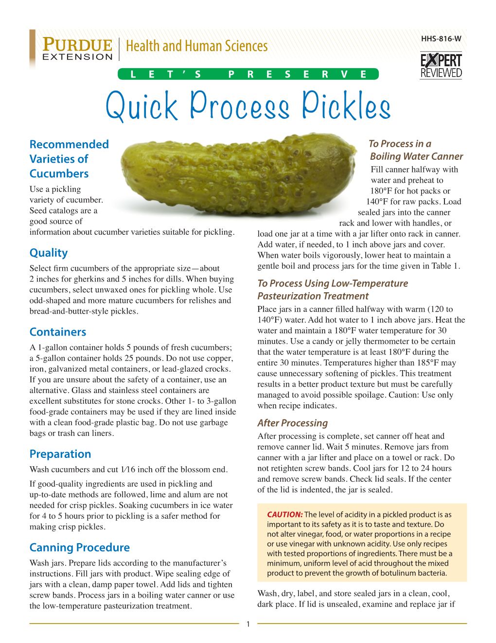 Quick Process Pickles