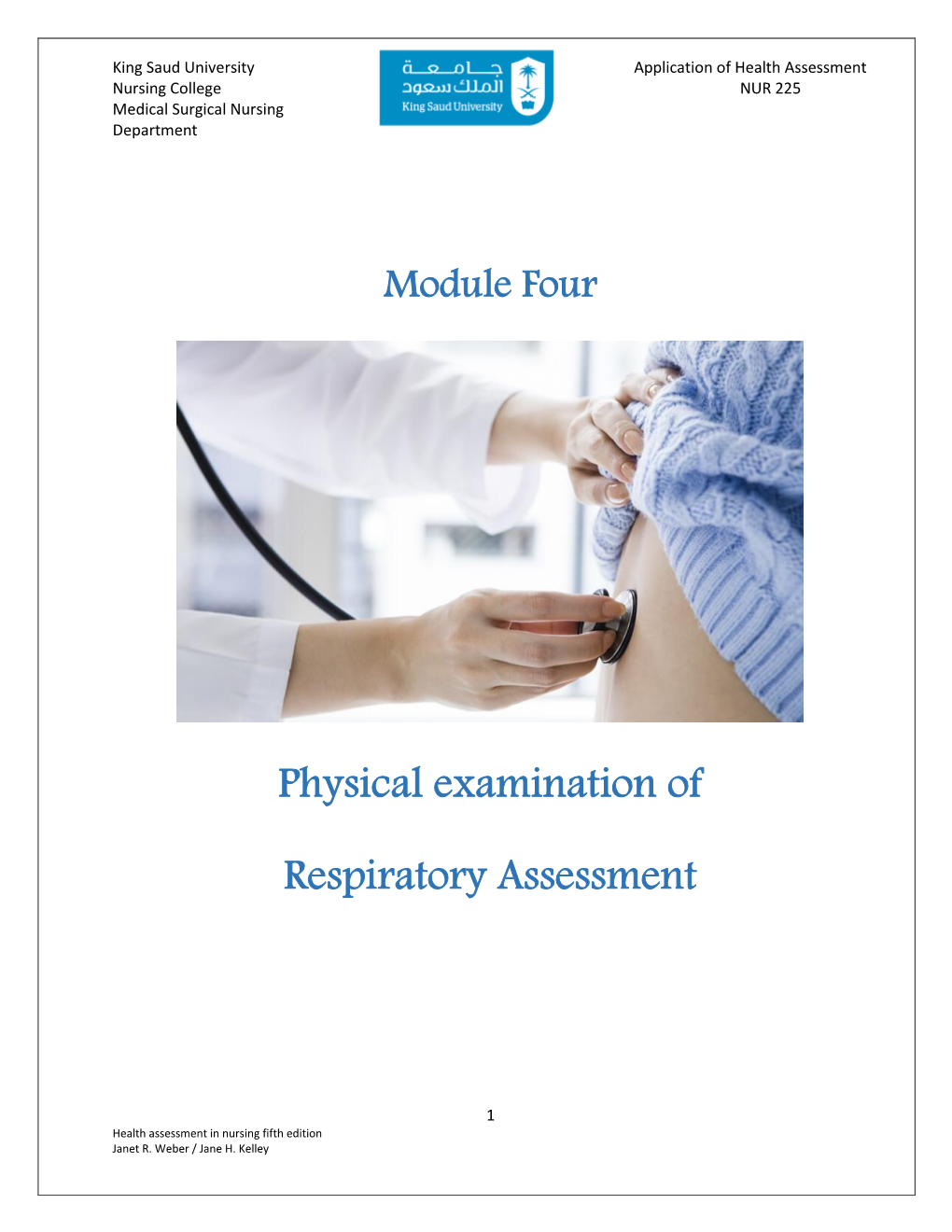 Physical Examination of Respiratory Assessment