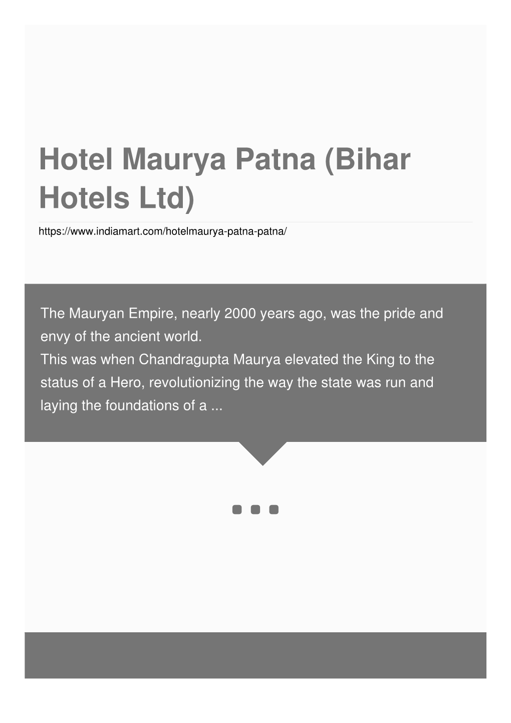 Hotel Maurya Patna (Bihar Hotels Ltd)