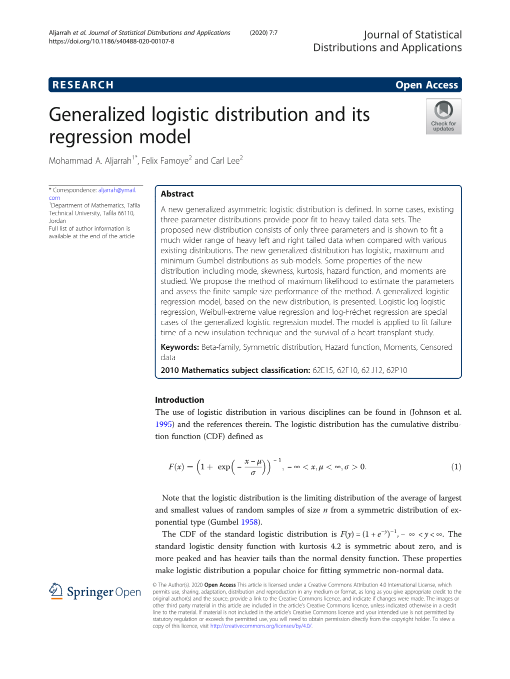 Generalized Logistic Distribution and Its Regression Model Mohammad A