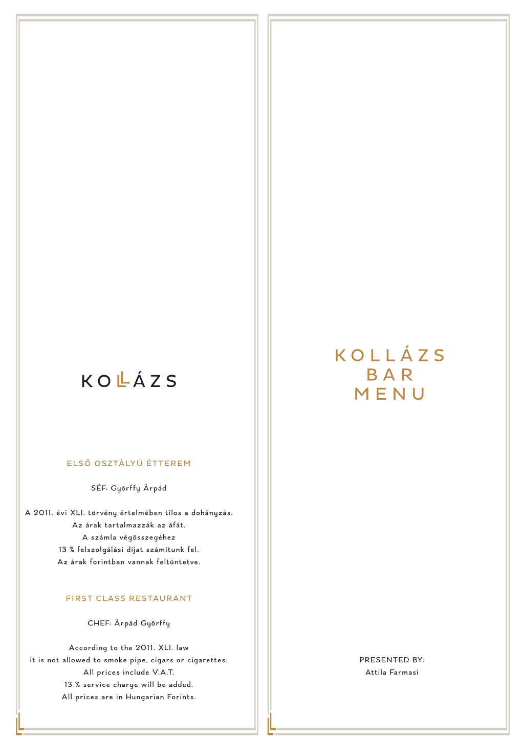 Kollázs Bar Menu