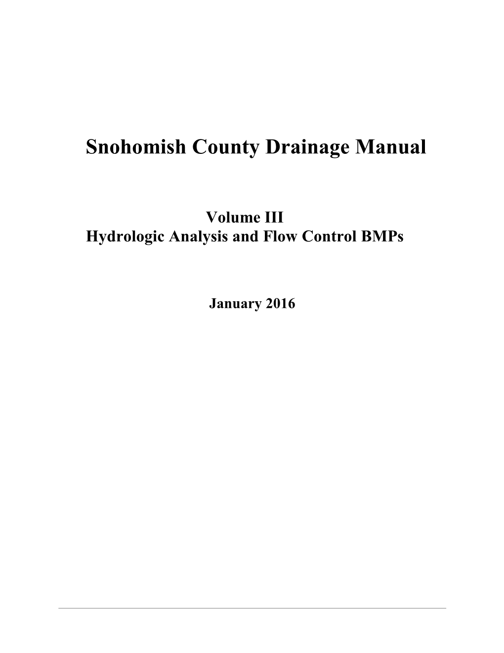 Volume III Hydrologic Analysis and Flow Control Bmps