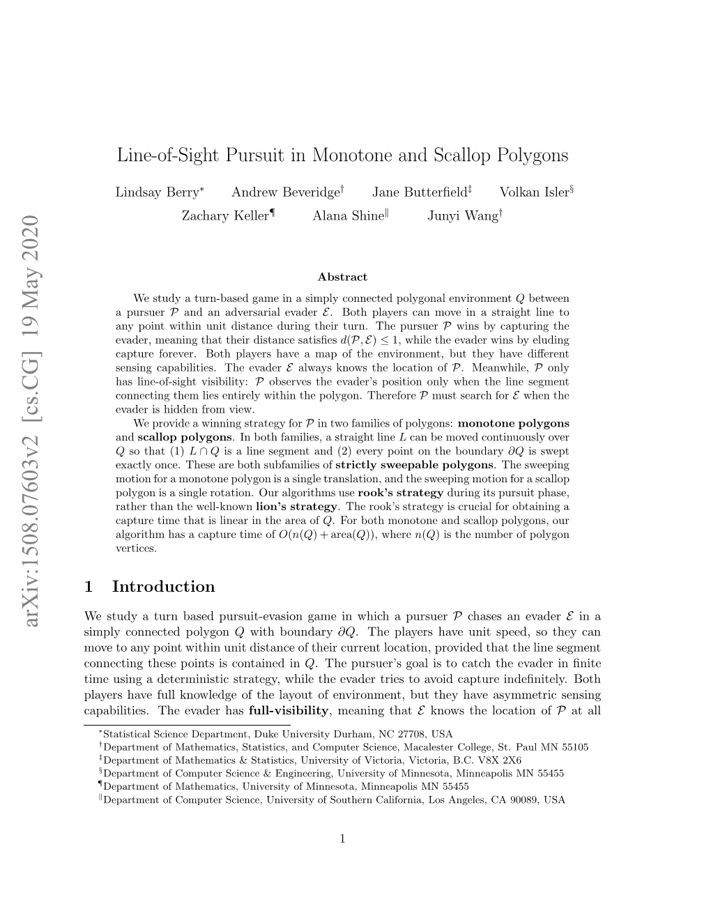 Line-Of-Sight Pursuit in Monotone and Scallop Polygons