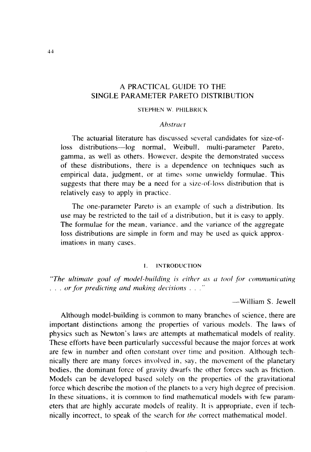 A Practical Guide to the Single Parameter Pareto Distribution