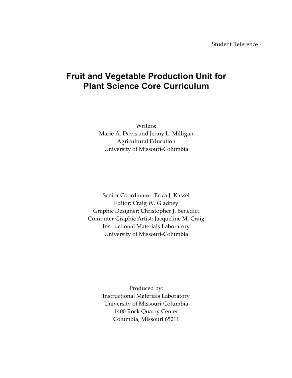 Fruit and Vegetable Production Unit For