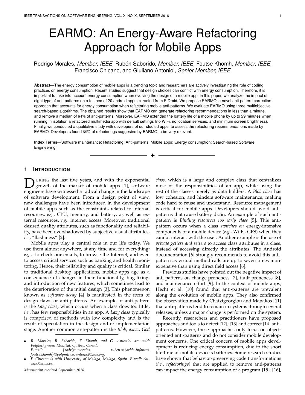 EARMO: an Energy-Aware Refactoring Approach for Mobile Apps