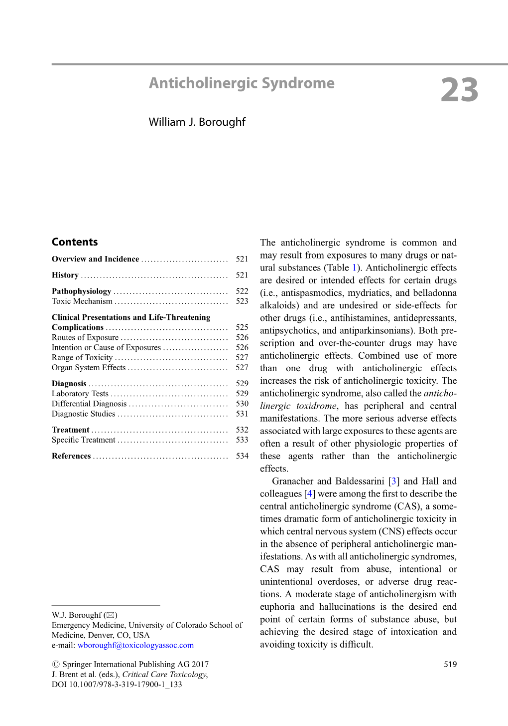 Anticholinergic Syndrome 23 William J