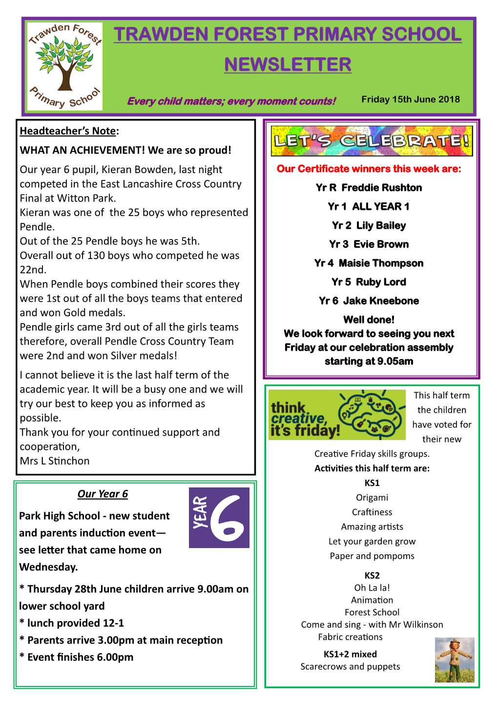 Trawden Forest Primary School Newsletter