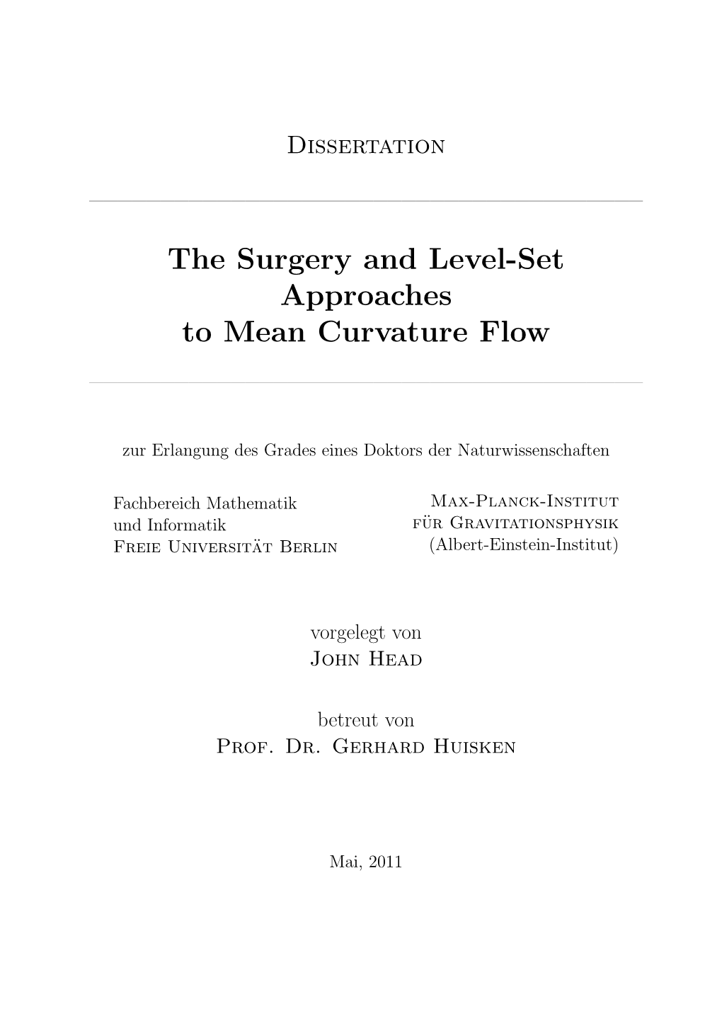 The Surgery and Level-Set Approaches to Mean Curvature Flow