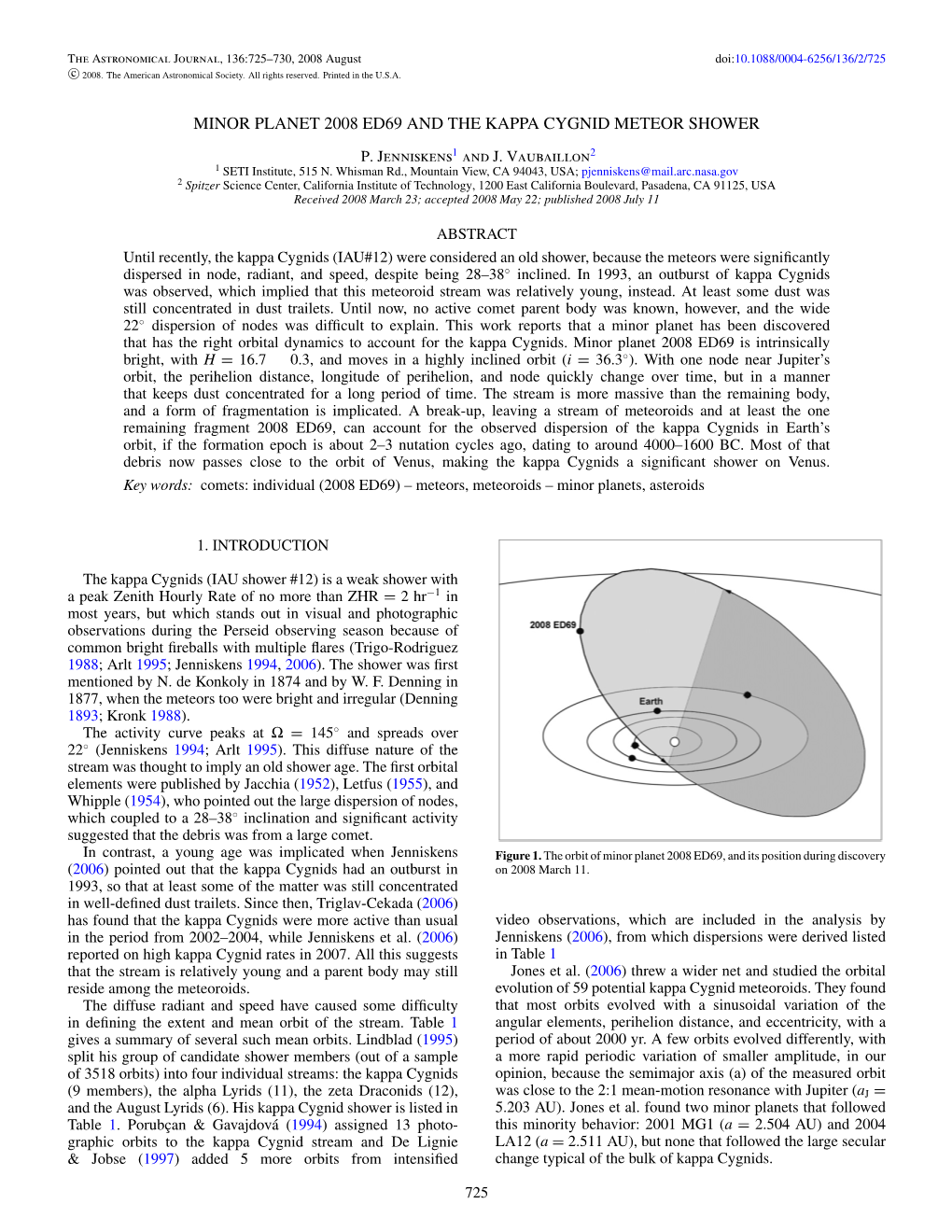 Minor Planet 2008 Ed69 and the Kappa Cygnid Meteor Shower