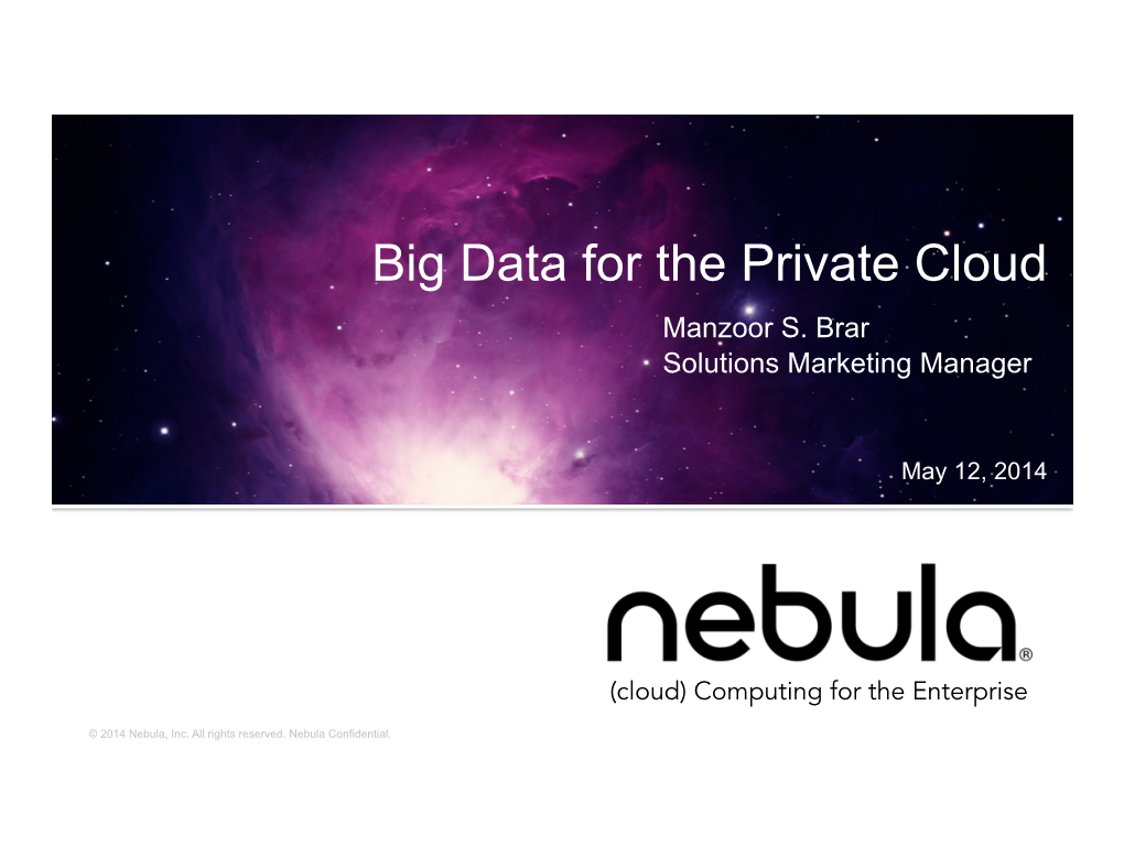 Big Data Private Cloud