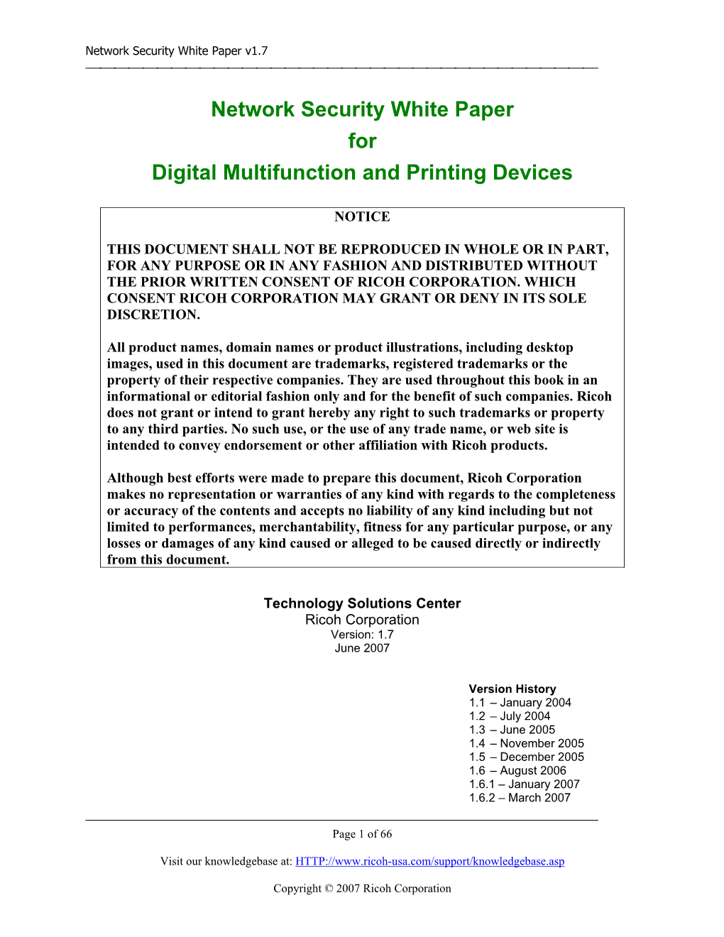 Network Security White Paper V1.7 ⎯⎯⎯⎯⎯⎯⎯⎯⎯⎯⎯⎯⎯⎯⎯⎯⎯⎯⎯⎯⎯⎯⎯⎯⎯⎯⎯⎯⎯⎯⎯⎯⎯⎯⎯⎯