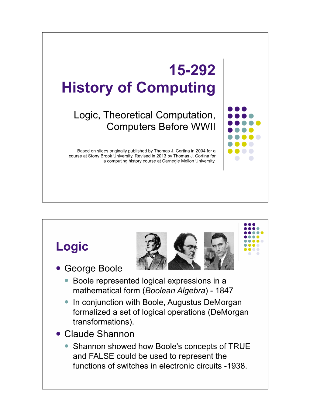 Theoretical & Logic Computing Models