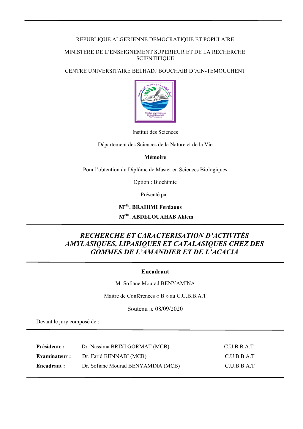 Recherche Et Caracterisation D'activités