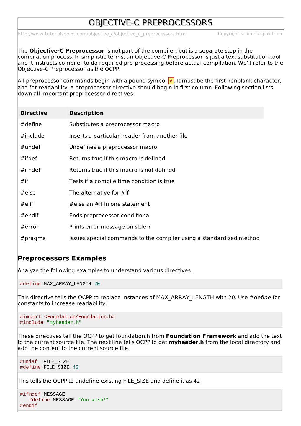 Objective-C Preprocessors