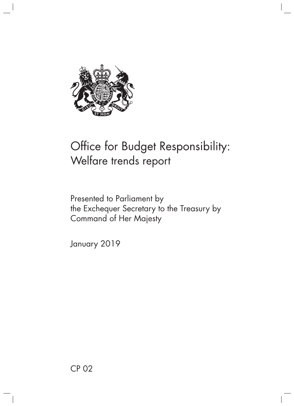 Office for Budget Responsibility: Welfare Trends Report