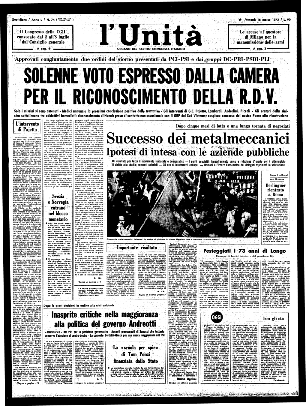 Con Aziende Lente, E Cioè Che L'italia Defini­ Sca Una Politica Di Pare