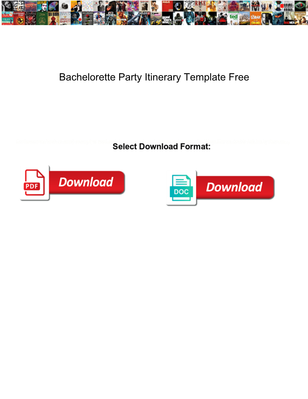 Bachelorette Party Itinerary Template Free