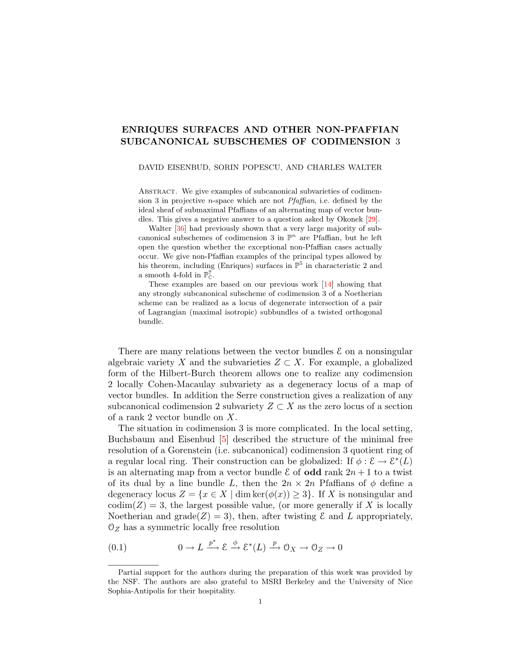 Non-Pfaffian Subcanonical Subschemes of Codimension 3