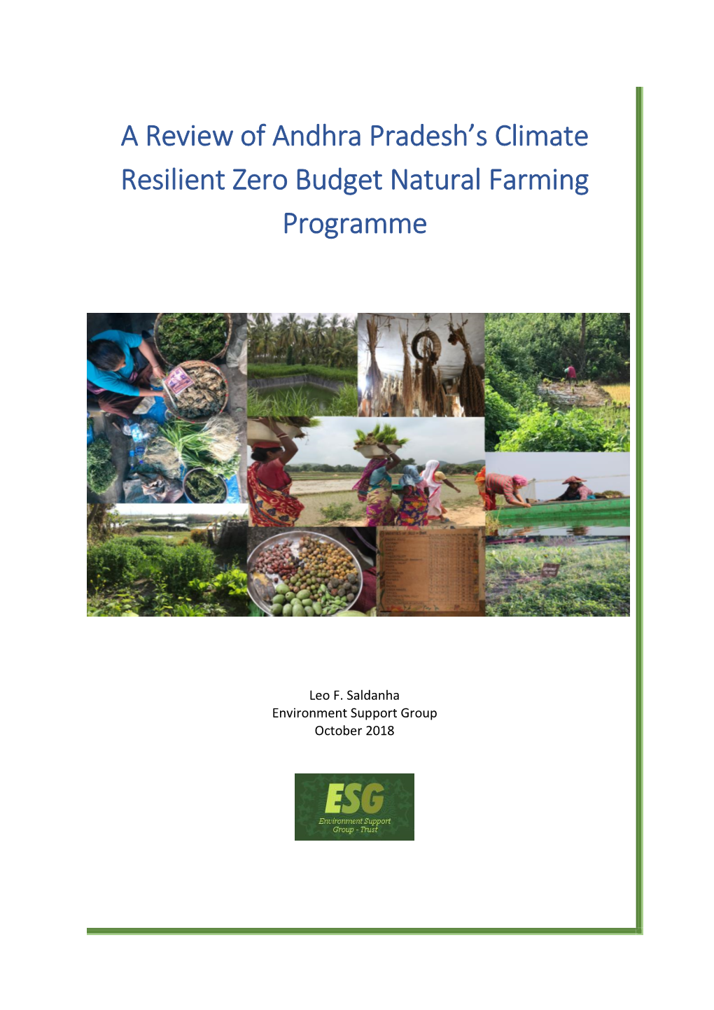 A Review of Andhra Pradesh's Climate Resilient Zero Budget