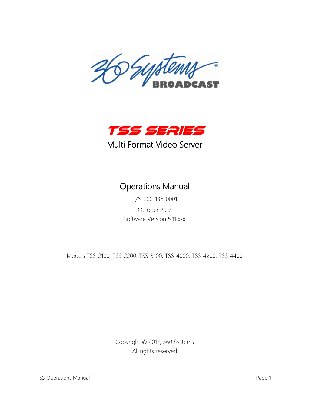 Multi Format Video Server Operations Manual