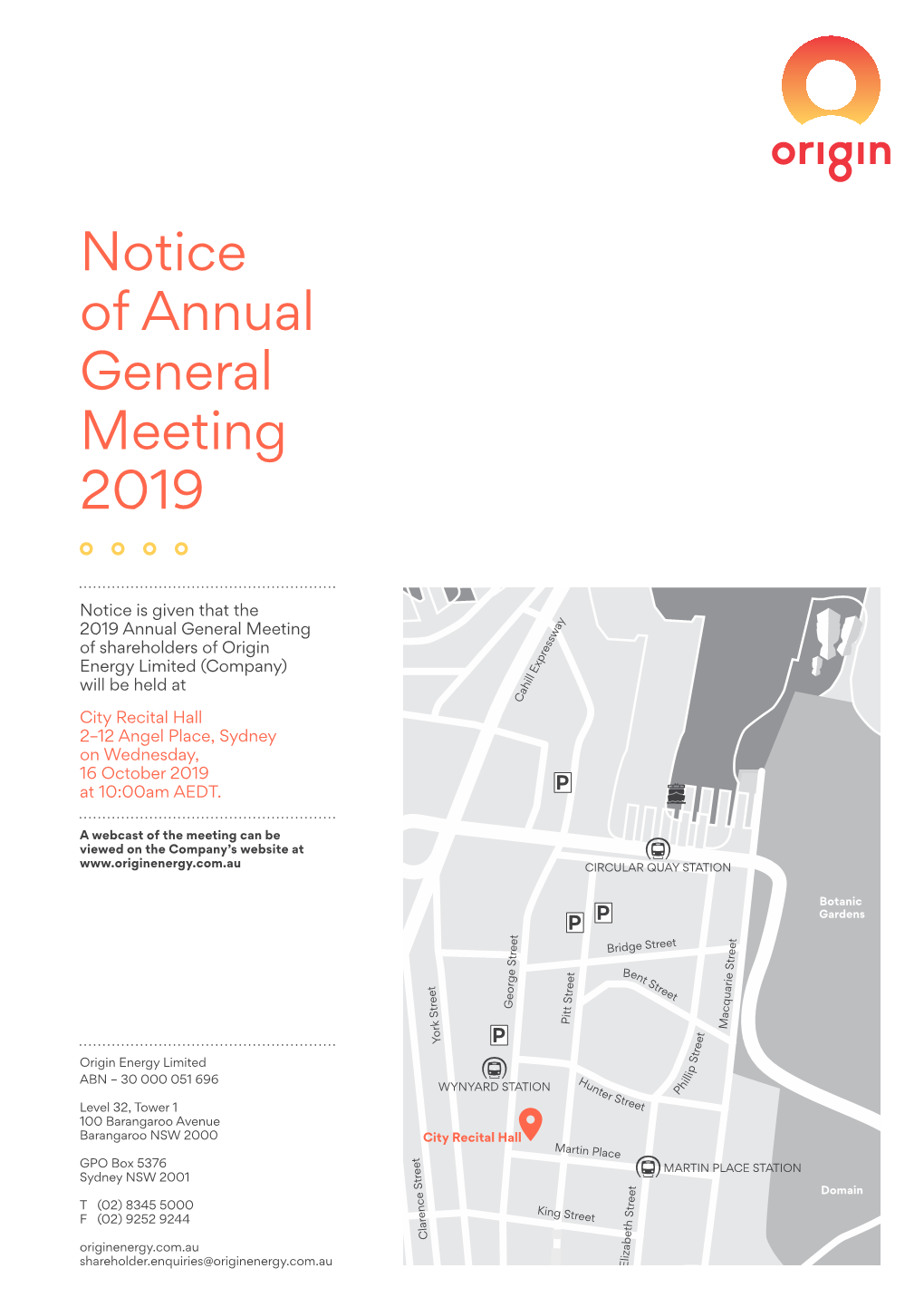 Notice of Annual General Meeting 2019