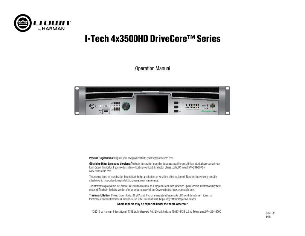 I-Tech 4X3500hd Drivecore™ Series