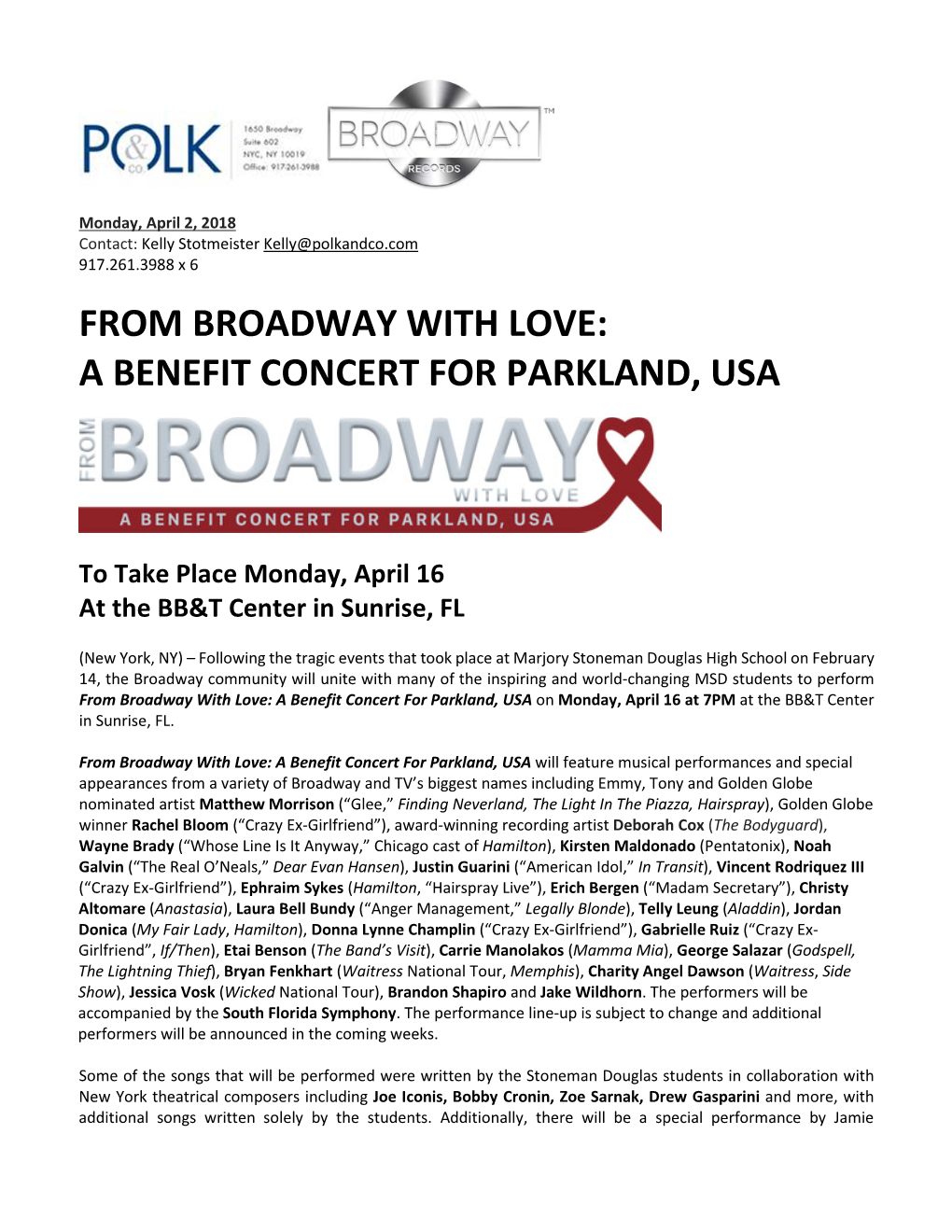 A Benefit Concert for Parkland, Usa