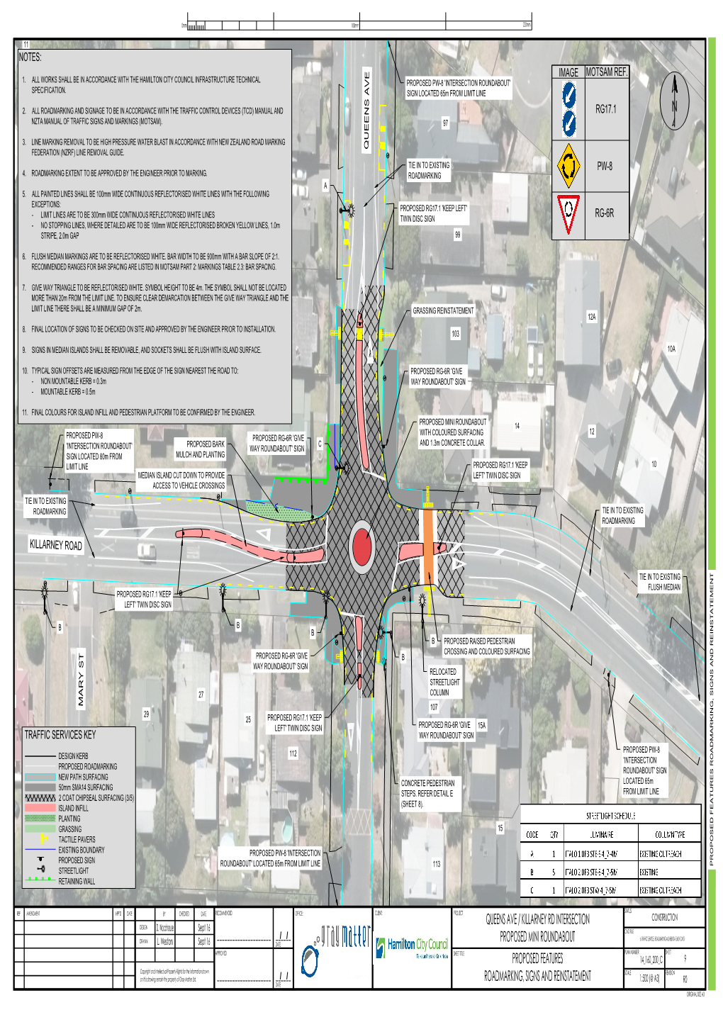 Proposed Features Queens Ave / Killarney Rd