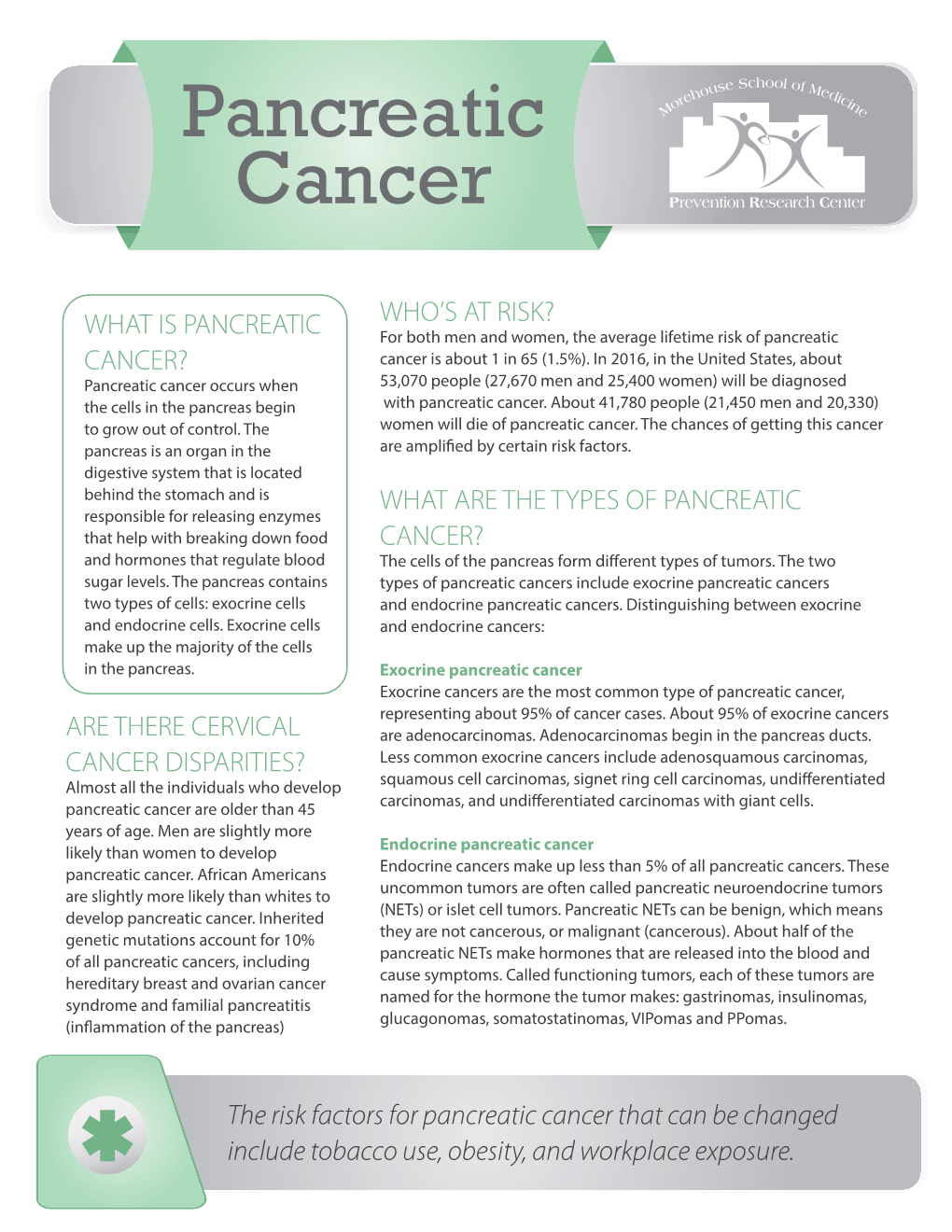 Pancreatic Cancer Fact Sheet
