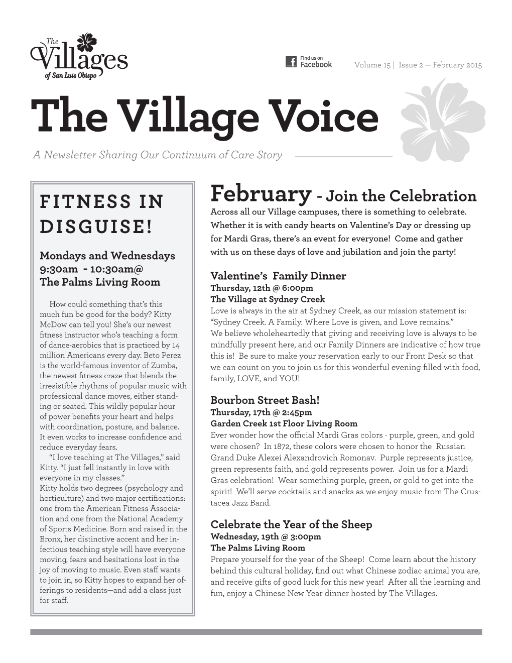 The Village Voice a Newsletter Sharing Our Continuum of Care Story