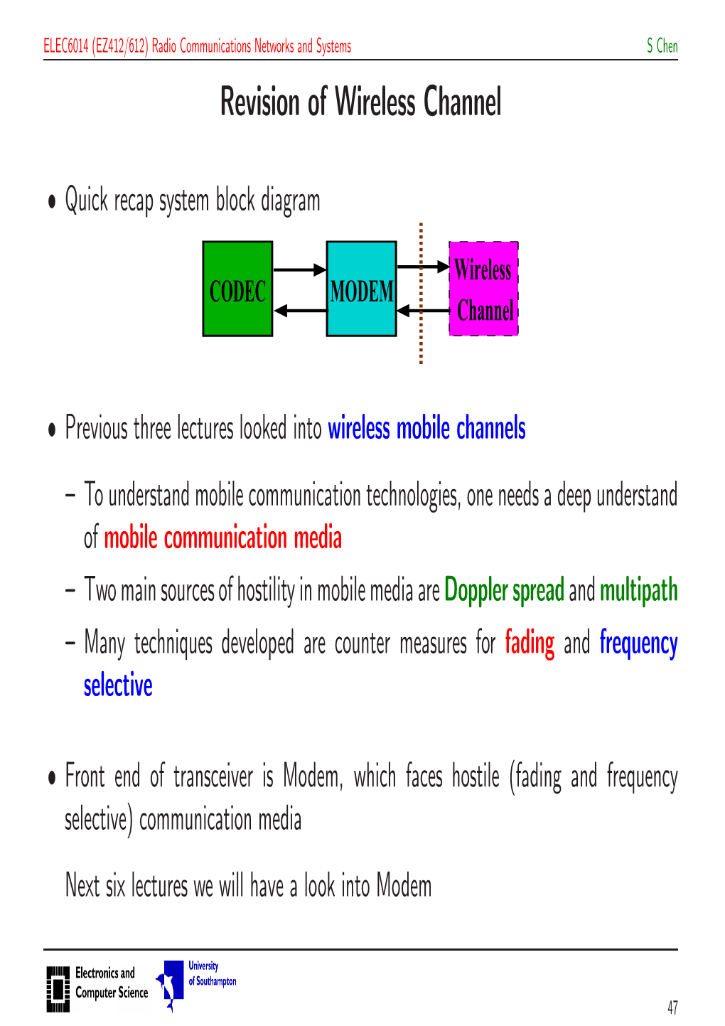 Revision of Wireless Channel