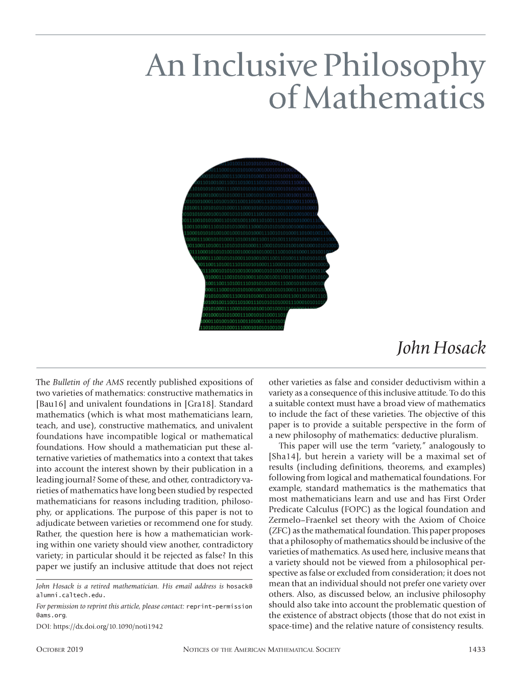 An Inclusive Philosophy of Mathematics