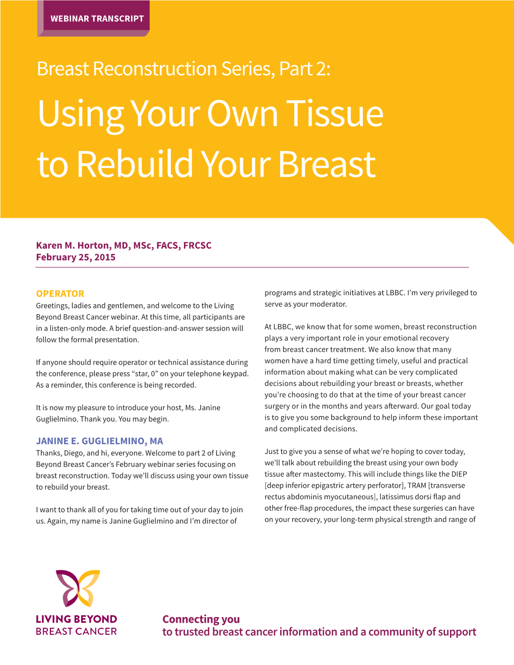 Using Your Own Tissue to Rebuild Your Breast