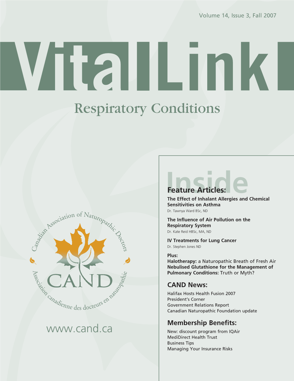 Insidefeature Articles: the Effect of Inhalant Allergies and Chemical Sensitivities on Asthma Dr