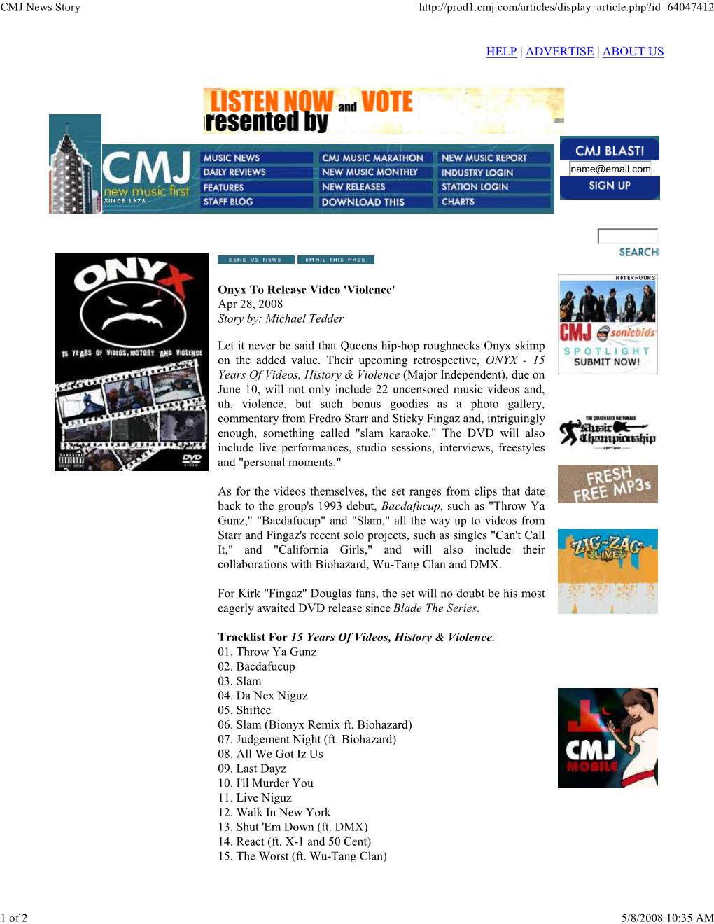 CMJ News Story