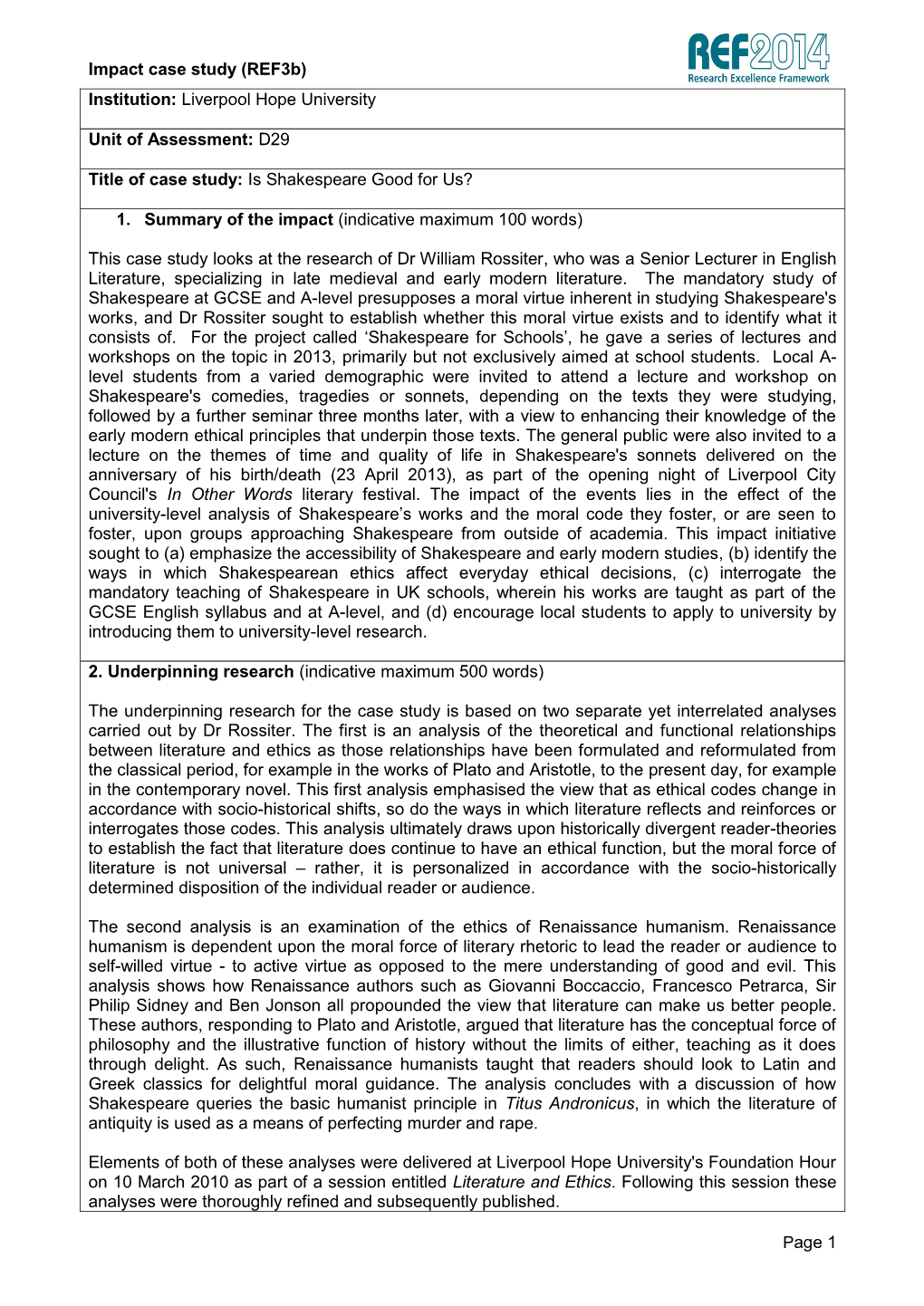 Impact Case Study (Ref3b) Page 1