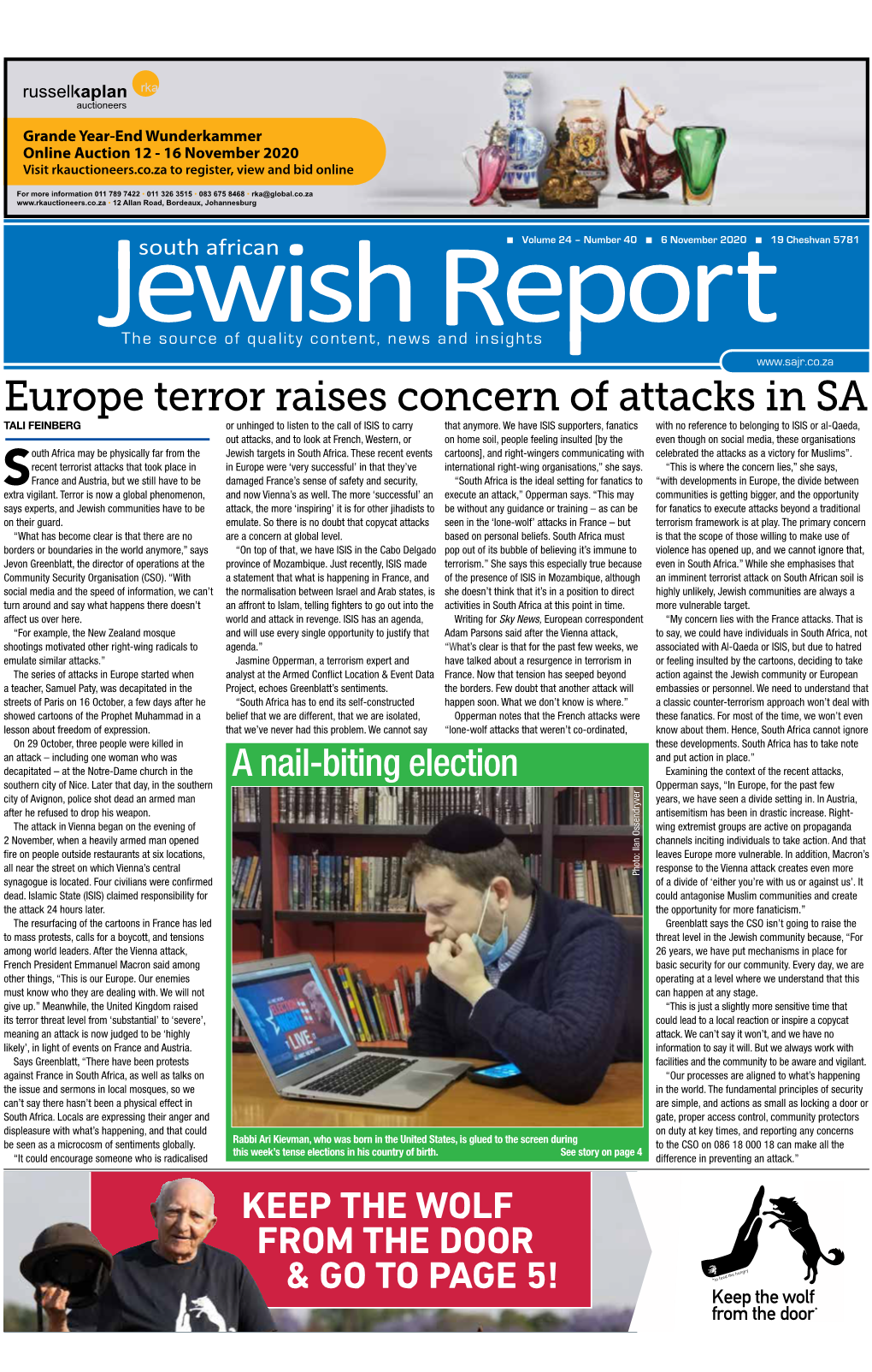 Europe Terror Raises Concern of Attacks in SA TALI FEINBERG Or Unhinged to Listen to the Call of ISIS to Carry That Anymore