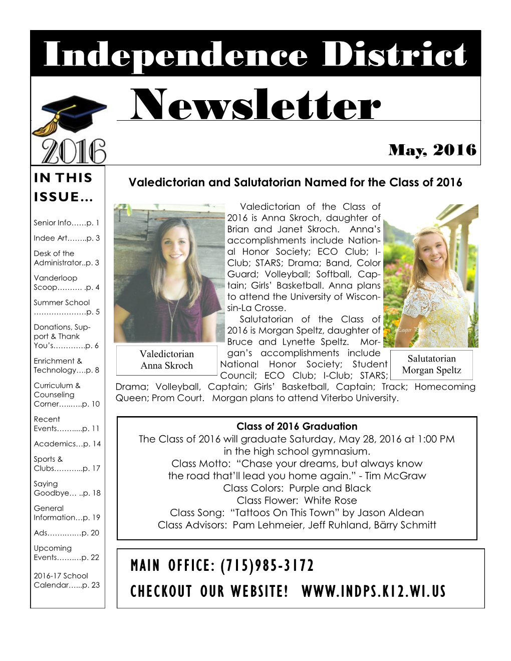 May 2016 Newsletter