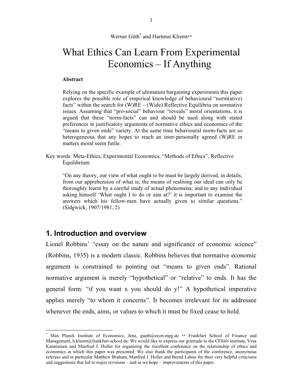 What Ethics Can Learn from Experimental Economics – If Anything