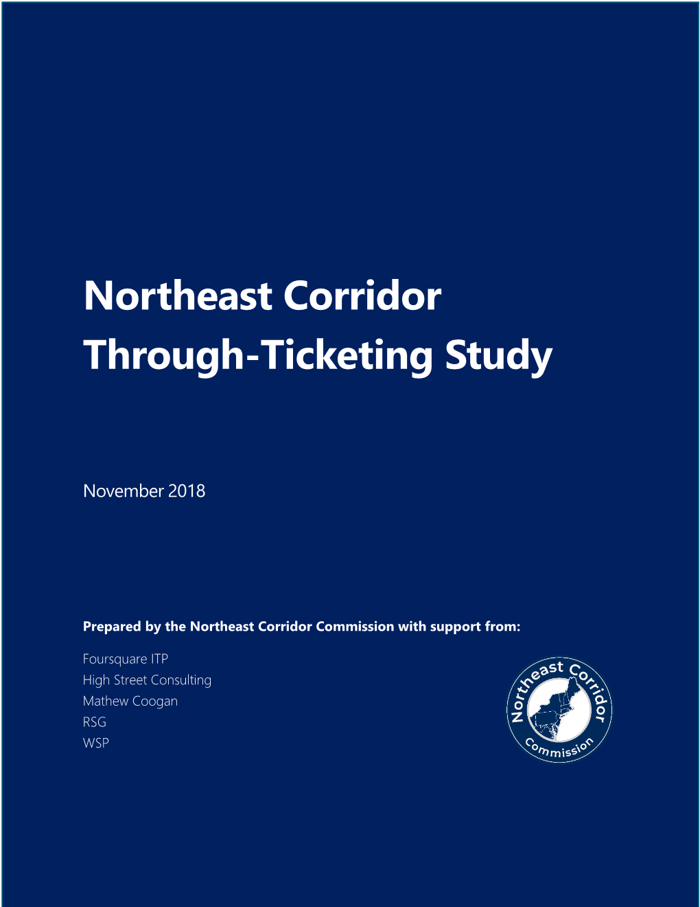 Northeast Corridor Through-Ticketing Study