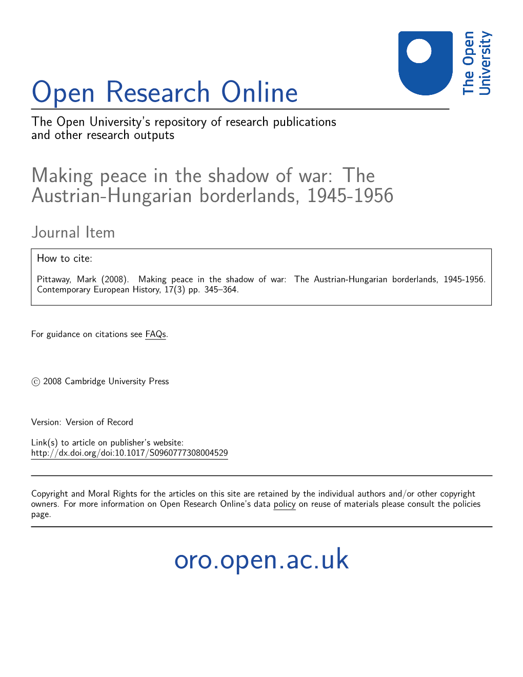 Open Research Online Oro.Open.Ac.Uk