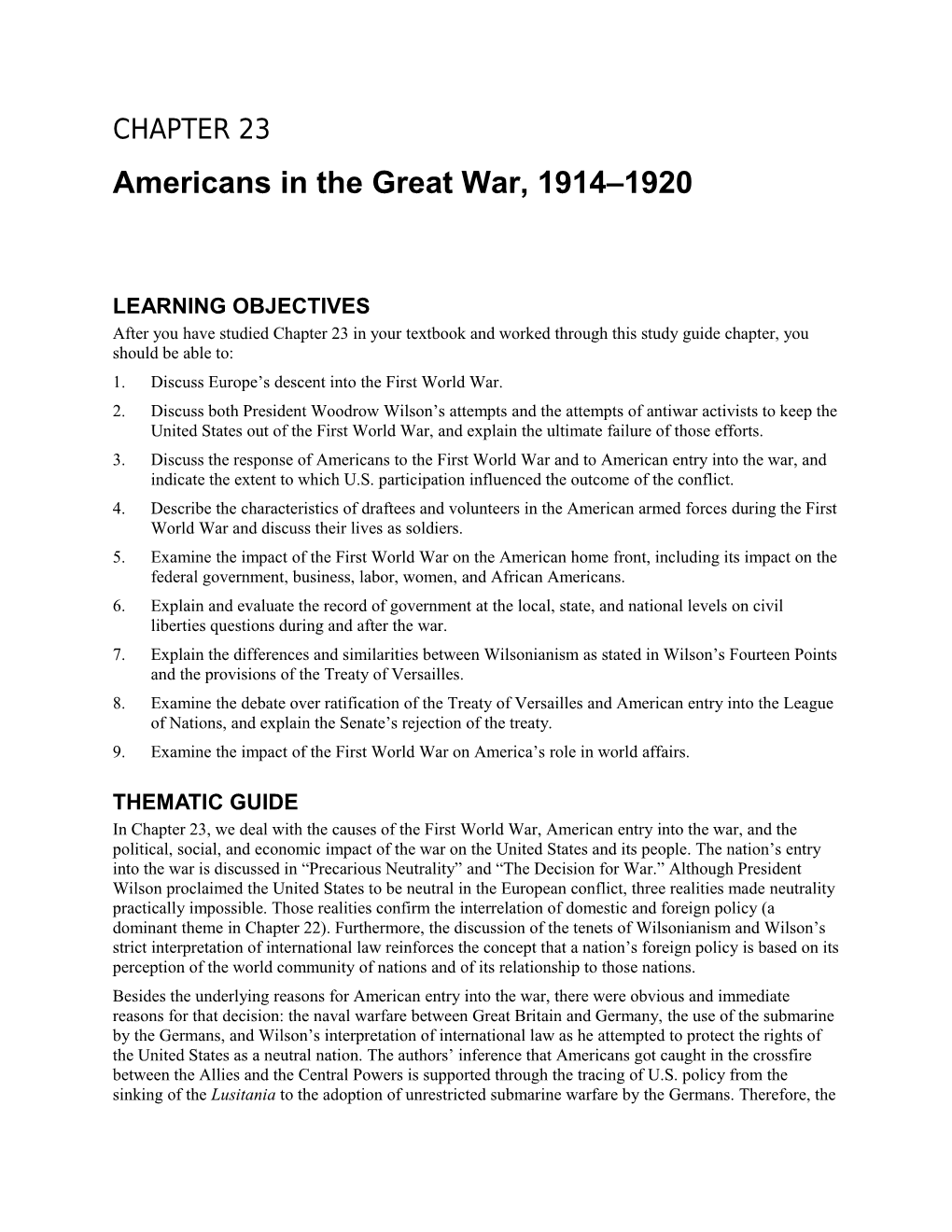 Americans in the Great War, 1914 1920