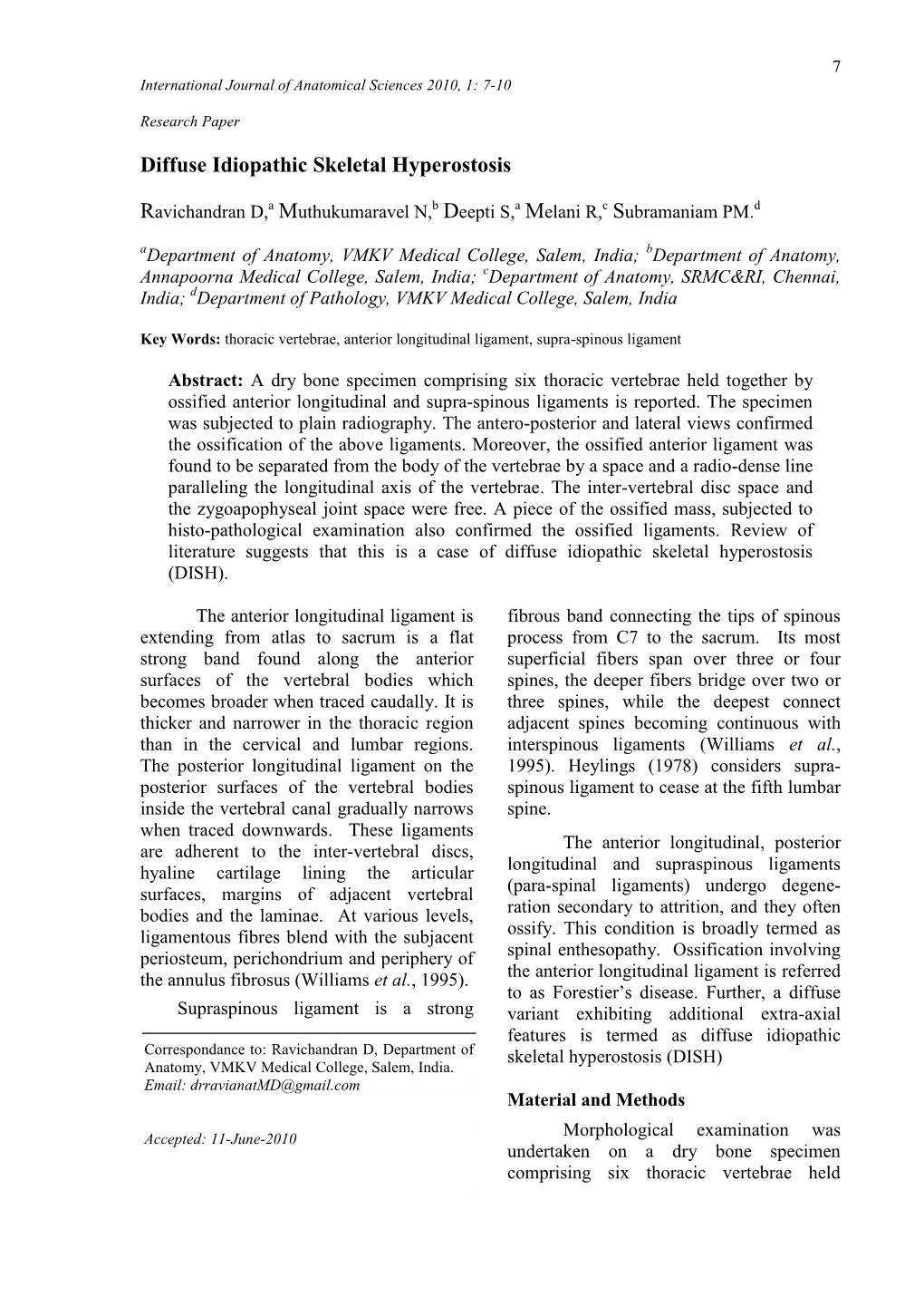 Diffuse Idiopathic Skeletal Hyperostosis