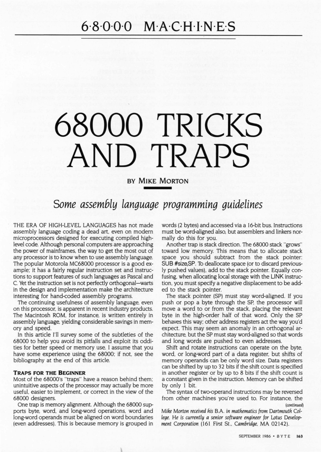 68000 Tricks and Traps by Mike Morton