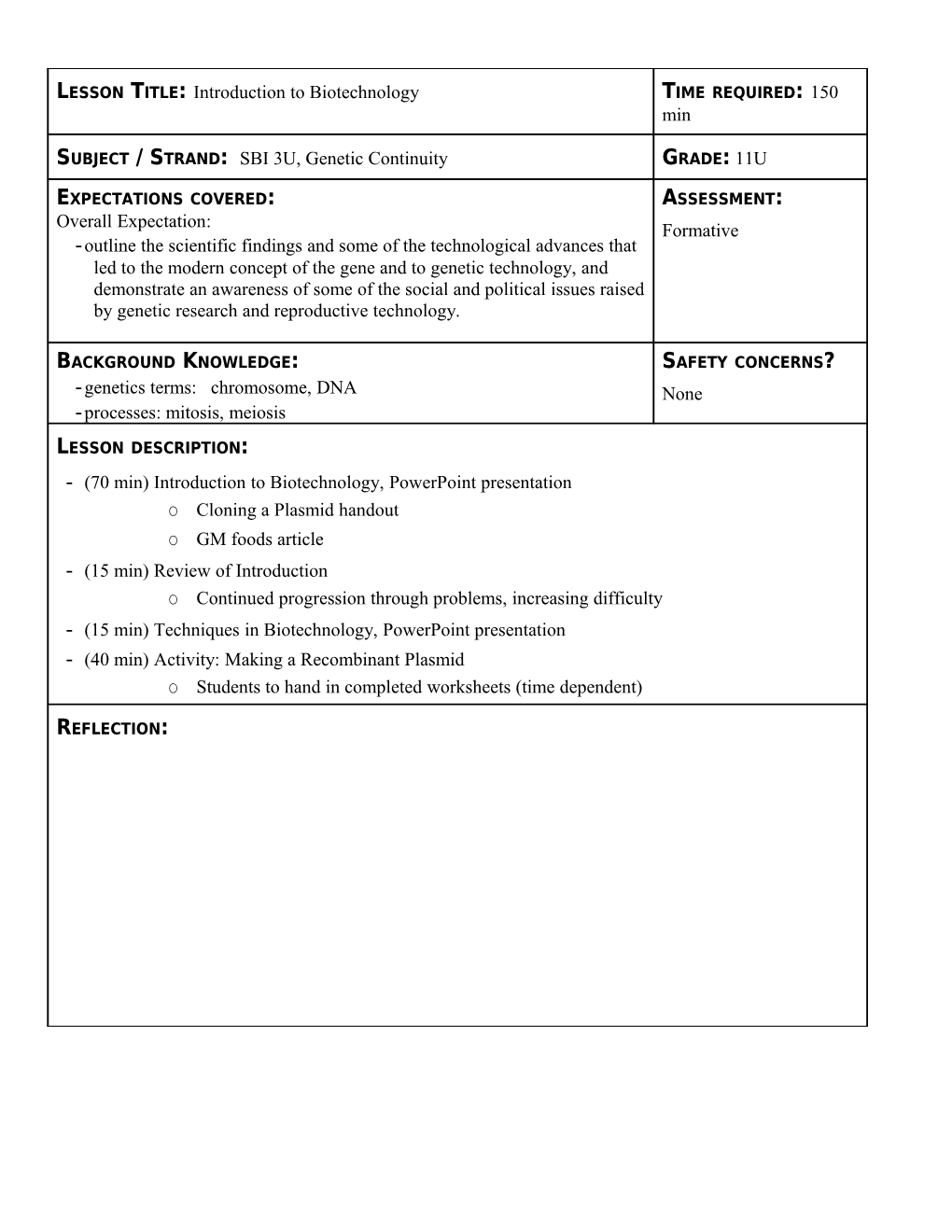 General Lesson Planning Format s1