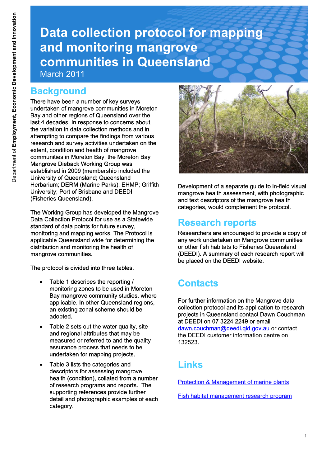 Data Collection Protocol for Mapping and Monitoring Mangrove