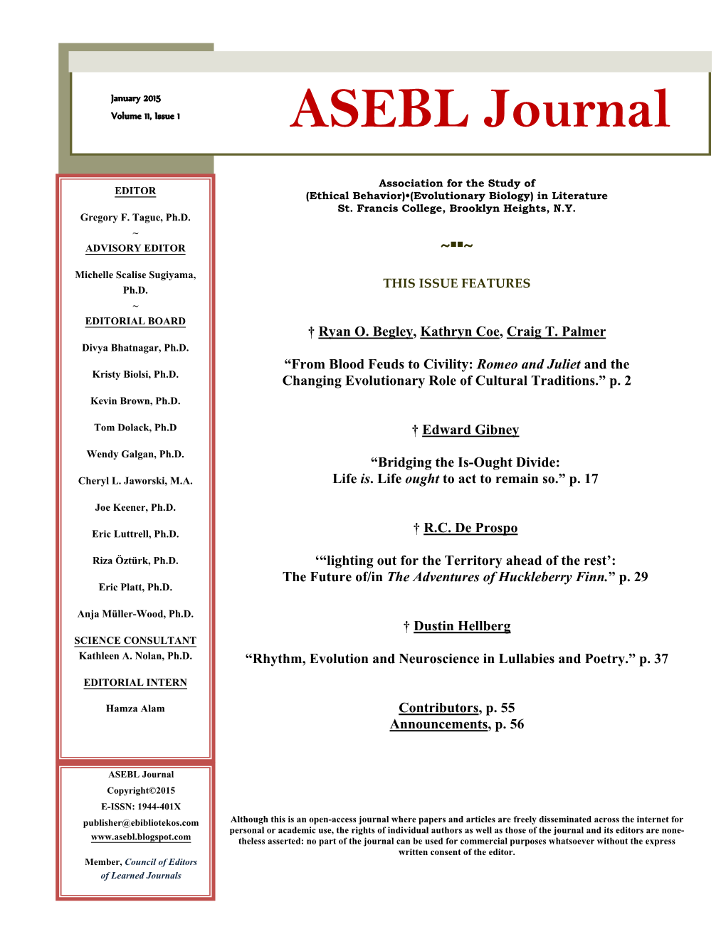 ASEBL Journal