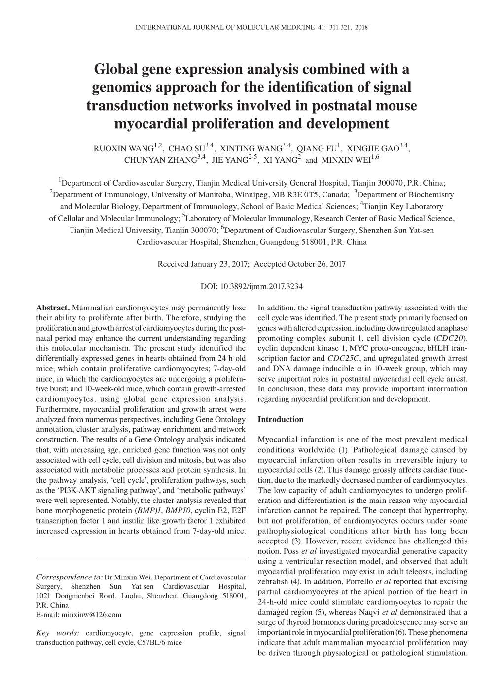 Global Gene Expression Analysis Combined with a Genomics Approach for the Identification of Signal Transduction Networks Involve